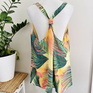 Old Navy Colorful Floral Tie Knot Open Back Flowy Beachy Blouse - Plus Size XXL